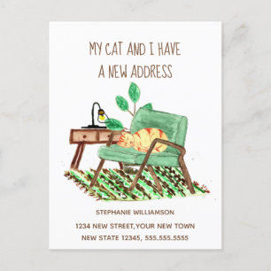 Carte Postale Changement d'adresse Ginger Cat Moving Faire-part