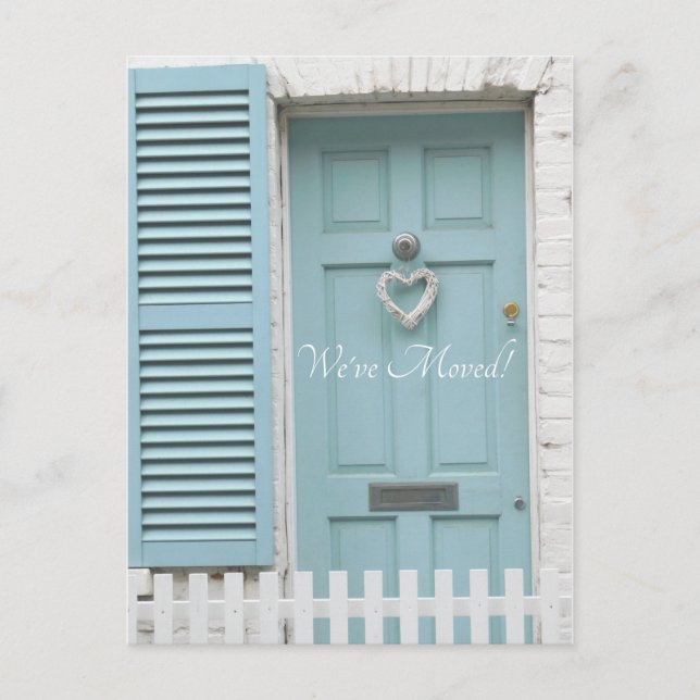 Carte Postale Changement d'adresse - 'Porte avant avec un coeur' (Devant)