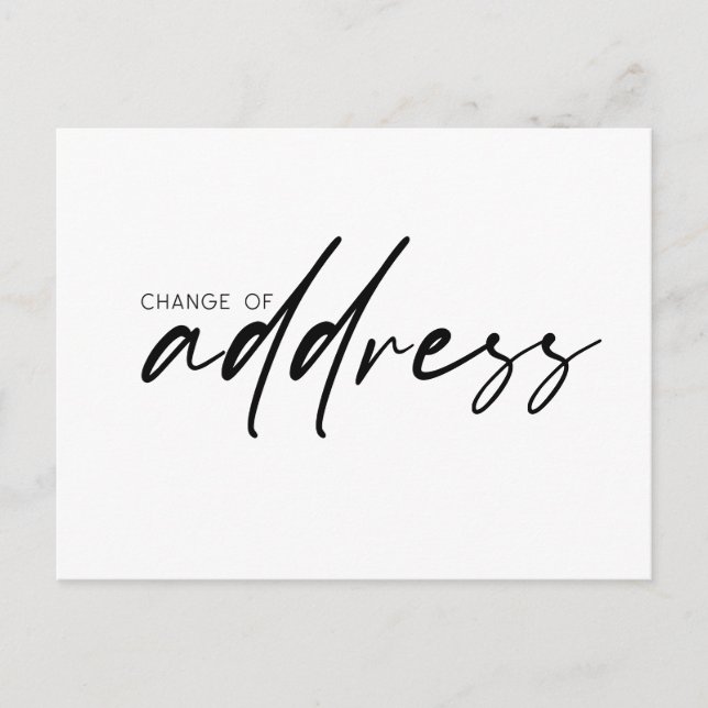 Carte Postale Changement d'adresse Script manuscrit moderne (Devant)