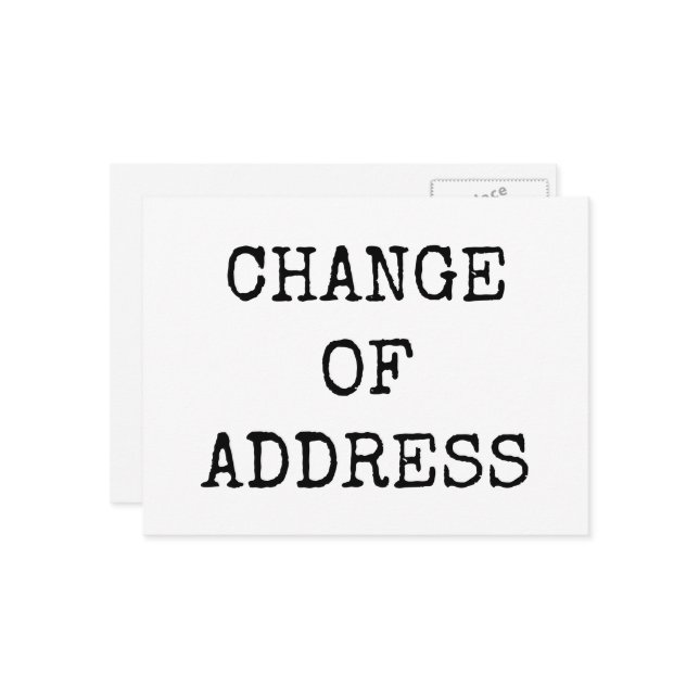 Carte Postale Changement d'adresse simple et minimal (Devant/Arrière en situation)