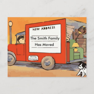 Carte postale Changement d'adresse Vintage avec dé