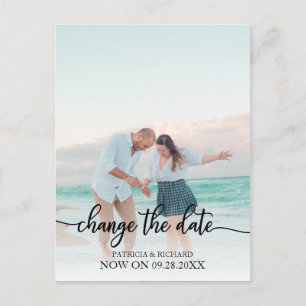Carte Postale Changement de date de mariage reporté écriture noi