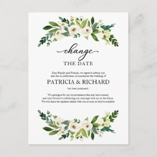Carte Postale Changement de date de verdure Report de mariage