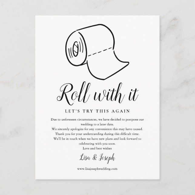 Carte Postale Changement de date reporté Annulé photo de l'événe (Devant)