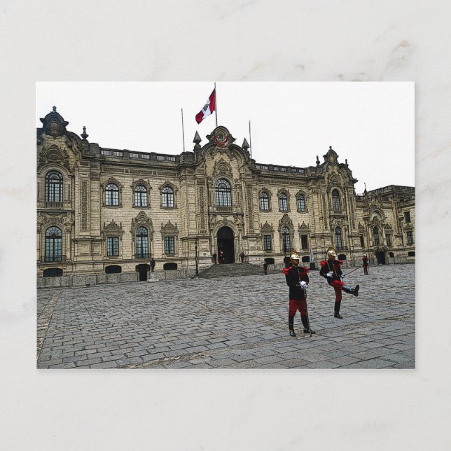Carte Postale Changement de garde à Lima, Pérou (Devant)