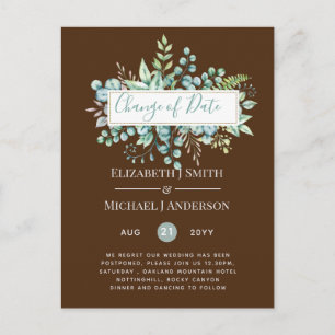 Carte Postale Changement de plan Date Greenery Eucalyptus Event