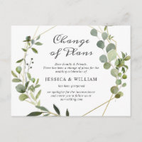 Changement de Plans Élégant Mariage Eucalyptus