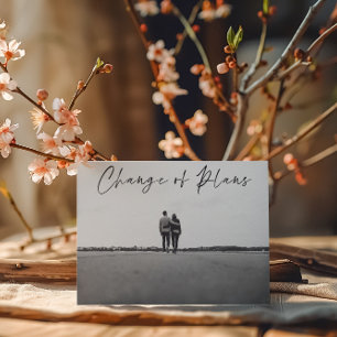 Carte Postale Changement de plans Photo Mariage Changement de da
