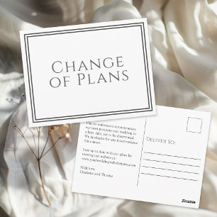 Carte Postale Changement de plans Réorganiser un mariage ou un é