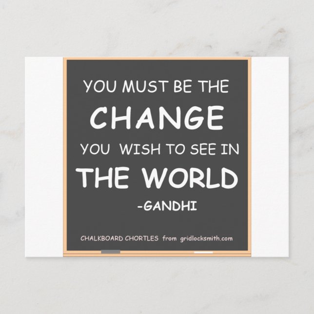 Carte Postale Changement-Monde-Gandhi (Devant)