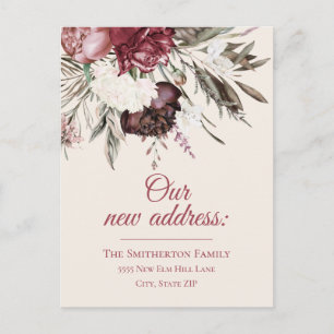 Carte Postale Changer d'adresse Crème florale d'ivoire de Bourgo