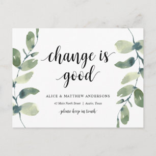 Carte Postale Changer est bon, Nouveau Faire-part d'adresse rési
