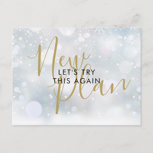 Carte Postale Changer la date Nouveau plan Script Annulé Hiver (Devant)