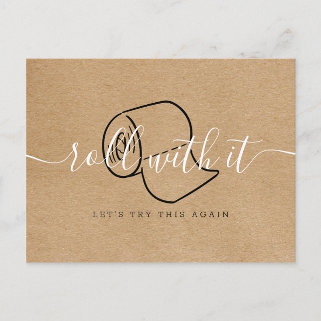 Carte Postale Changer la date reportée Annulée Rustique (Devant)