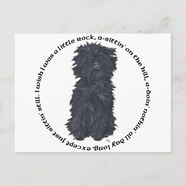 Carte Postale Chanson d'Affenpinscher (Devant)