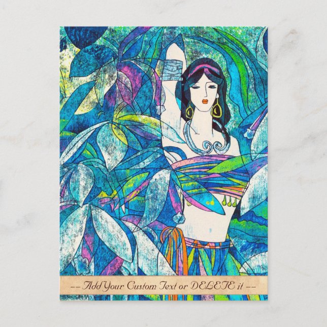 Carte Postale Chanson de lune Hao Ping oriental abstraite dame a (Devant)