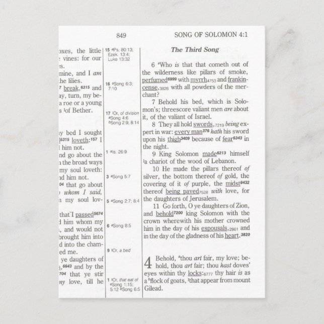 Carte Postale Chanson de Salomon (Devant)