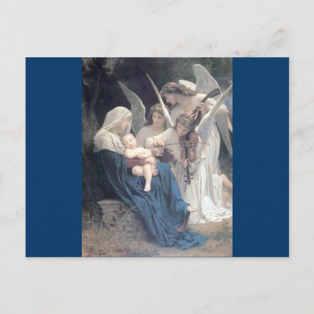 Carte Postale Chanson des anges peinture antique bébé religion (Devant)