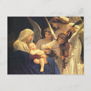 Carte Postale Chanson des Anges, William-Adolphe Bouguereau