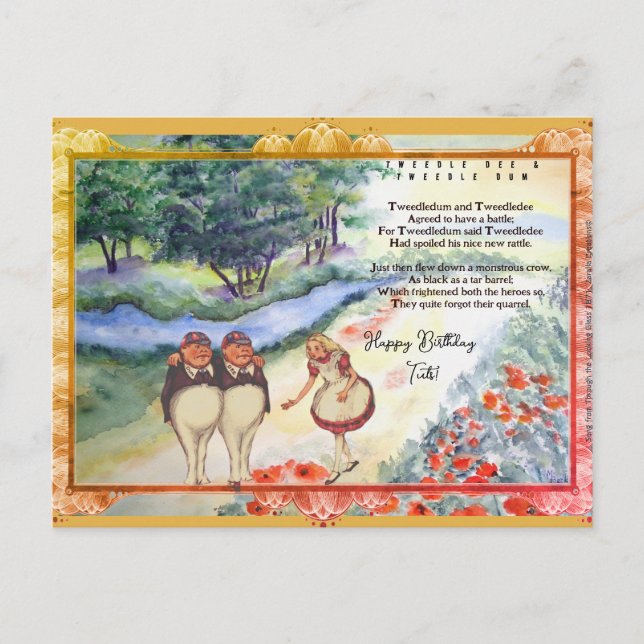 Carte Postale Chanson spéciale de Tweetle Dee Dum dans le miroir (Devant)