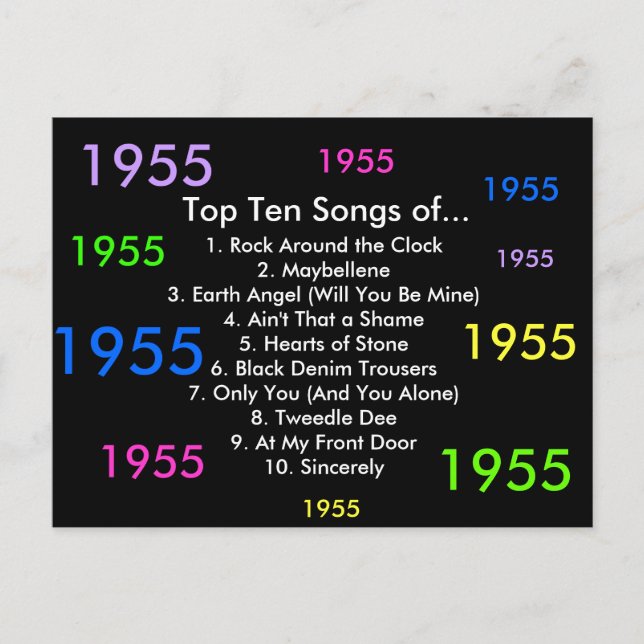 Carte Postale Chansons 1955 (Devant)