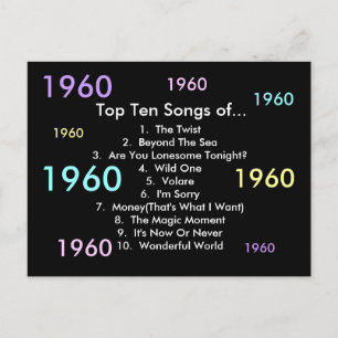 Carte Postale Chansons 1960