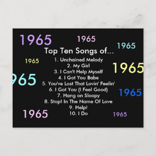 Carte Postale Chansons 1965
