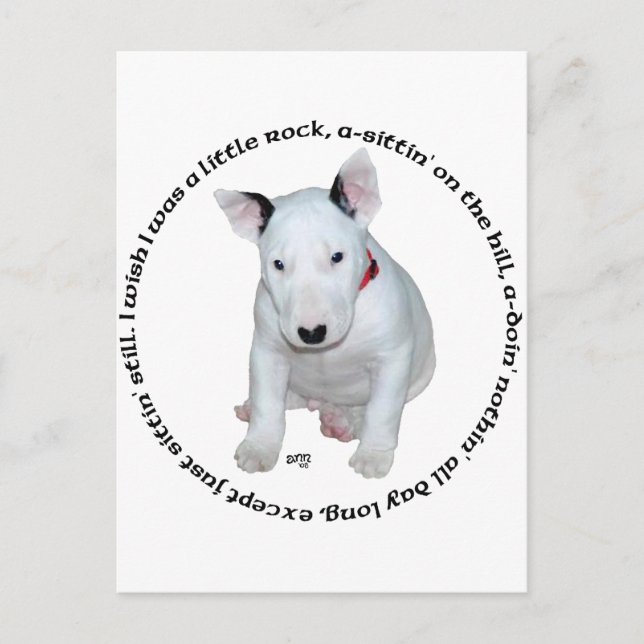 Carte Postale Chansons pour chiots Bull Terrier (Devant)
