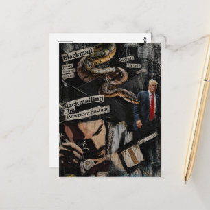 Carte Postale Chantage Collage Politique