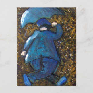 CARTE POSTALE CHANTER DANS LA PLUIE