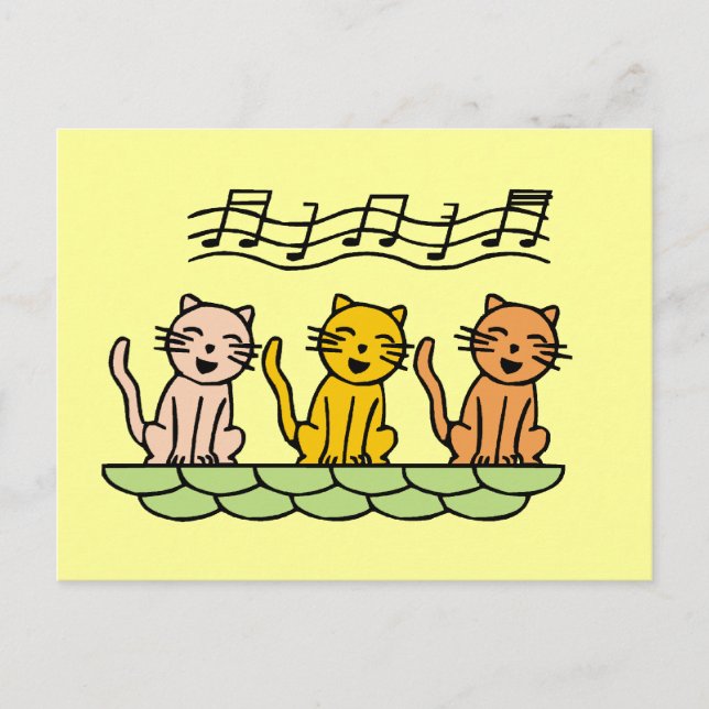 Carte Postale Chanter des chats Tshirts et cadeaux (Devant)