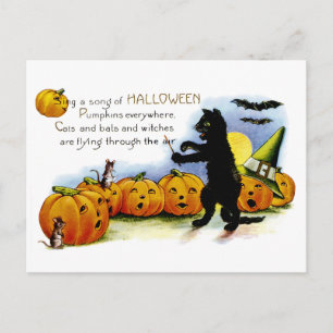 Carte Postale Chanter une chanson d'Halloween