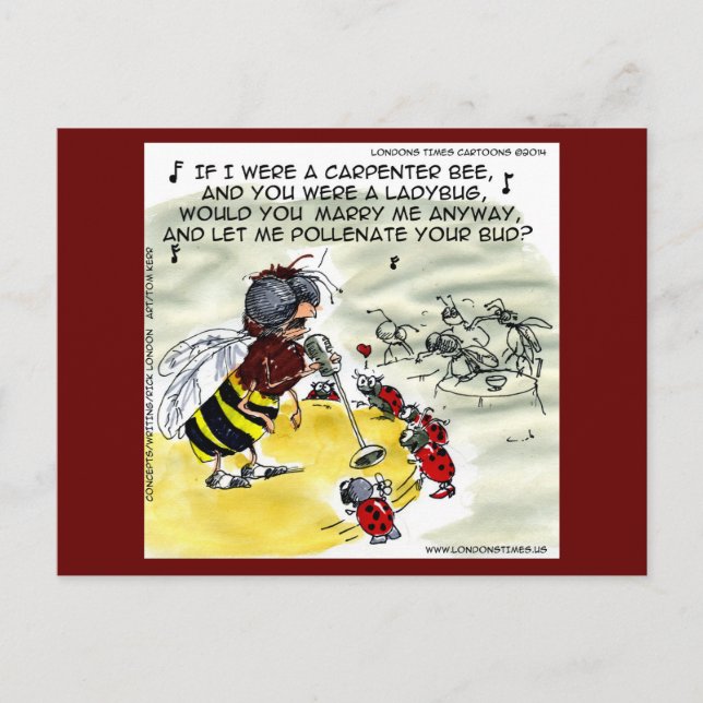 Carte Postale Chanteur de la discothèque d'insectes "Pollinisati (Devant)