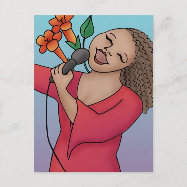 Carte Postale Chanteur de trompette (Devant)