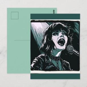 Carte Postale Chanteur Expressif Shout It Out Amoureux de la Mus