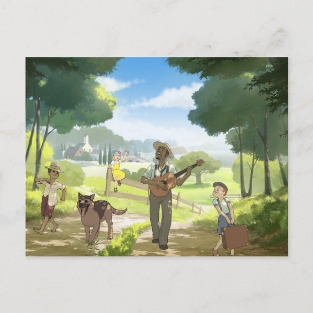 Carte Postale Chanteuse de blues ville feuille (Devant)