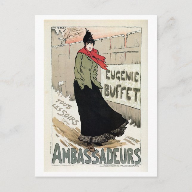 Carte Postale Chanteuse française vintage Eugénie Buffet (Devant)