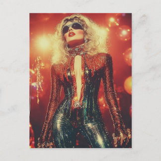 Carte Postale Chanteuse Sexy Rocker Lady