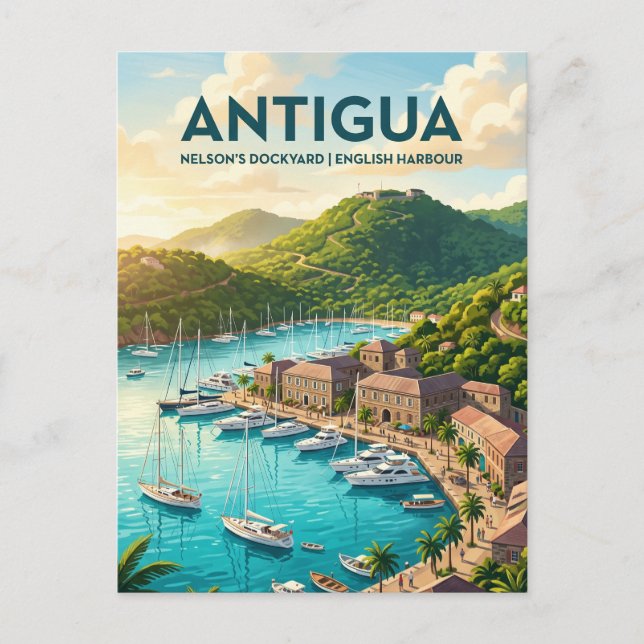 Carte Postale Chantier naval de Nelson Antigua-et-Barbuda (Devant)