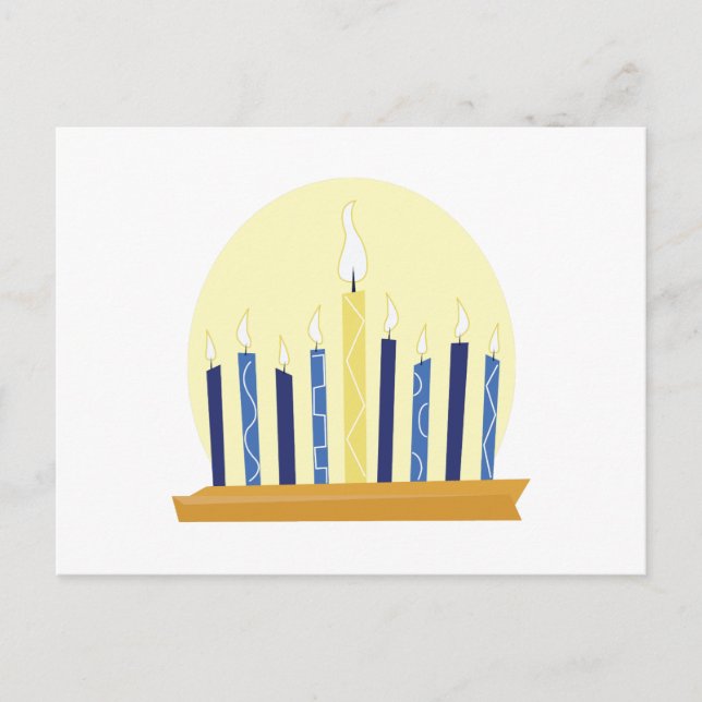 Carte Postale Chanukah bougies (Devant)