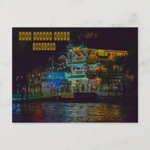 Carte Postale Chao Phraya River la nuit