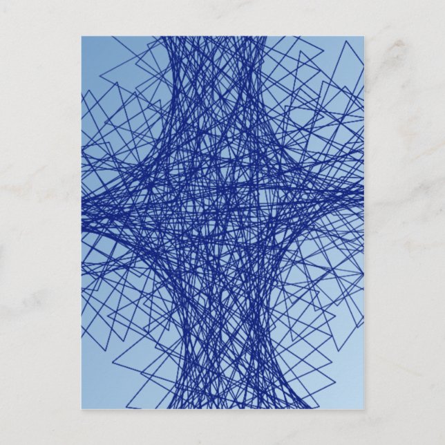 Carte Postale chaos bleu art abstrait (Devant)