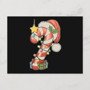 Carte Postale Chapeau de Père Noël Canne de Bonbon de Noël Saiso