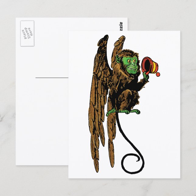 Carte Postale Chapeau de singe volant maléfique de l'assistant V (Devant / Derrière)