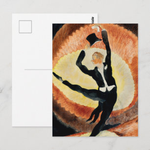 Carte Postale Chapeau haut-de-forme de danseur masculin Art déco