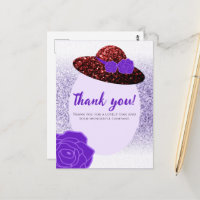 Chapeau pailleté rouge lavande violette Merci