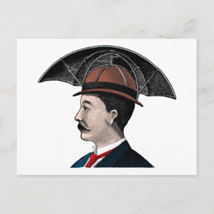Carte Postale Chapeau parapluie - Illustration vintage