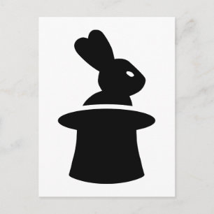 Carte Postale Chapeau supérieur de lapin magicien