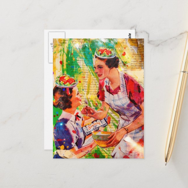 Carte Postale Chapeaux assiettes à salade (Devant/Arrière en situation)