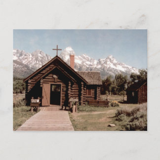 Carte Postale Chapelle de la Transfiguration Vintage Wyoming